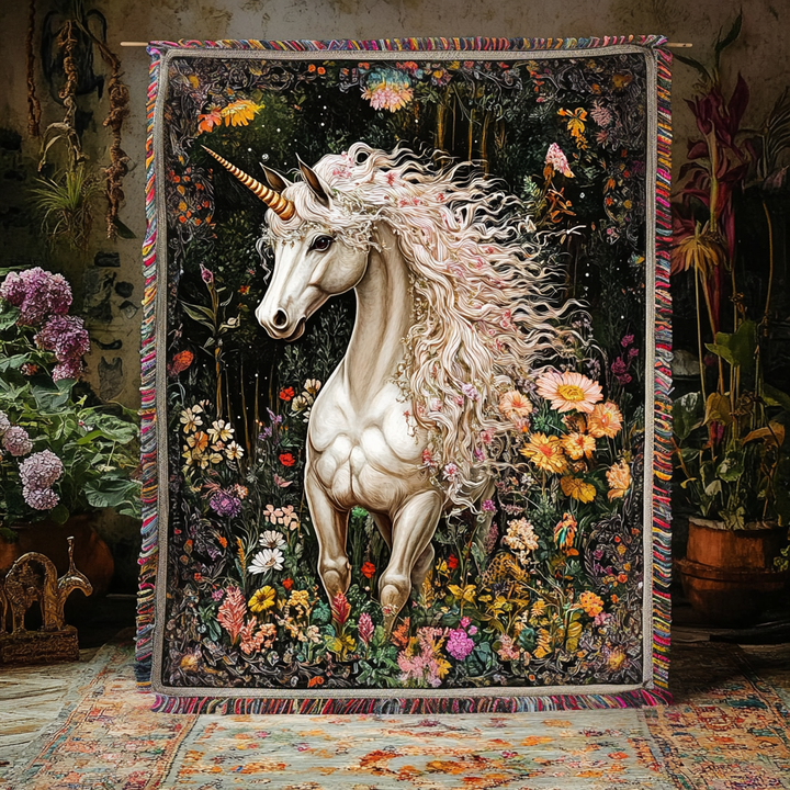 Couverture tissée Enchantée en Ivoire