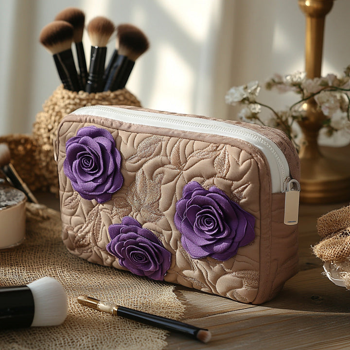 Trousse de Maquillage Matelassée Rose Enchantée