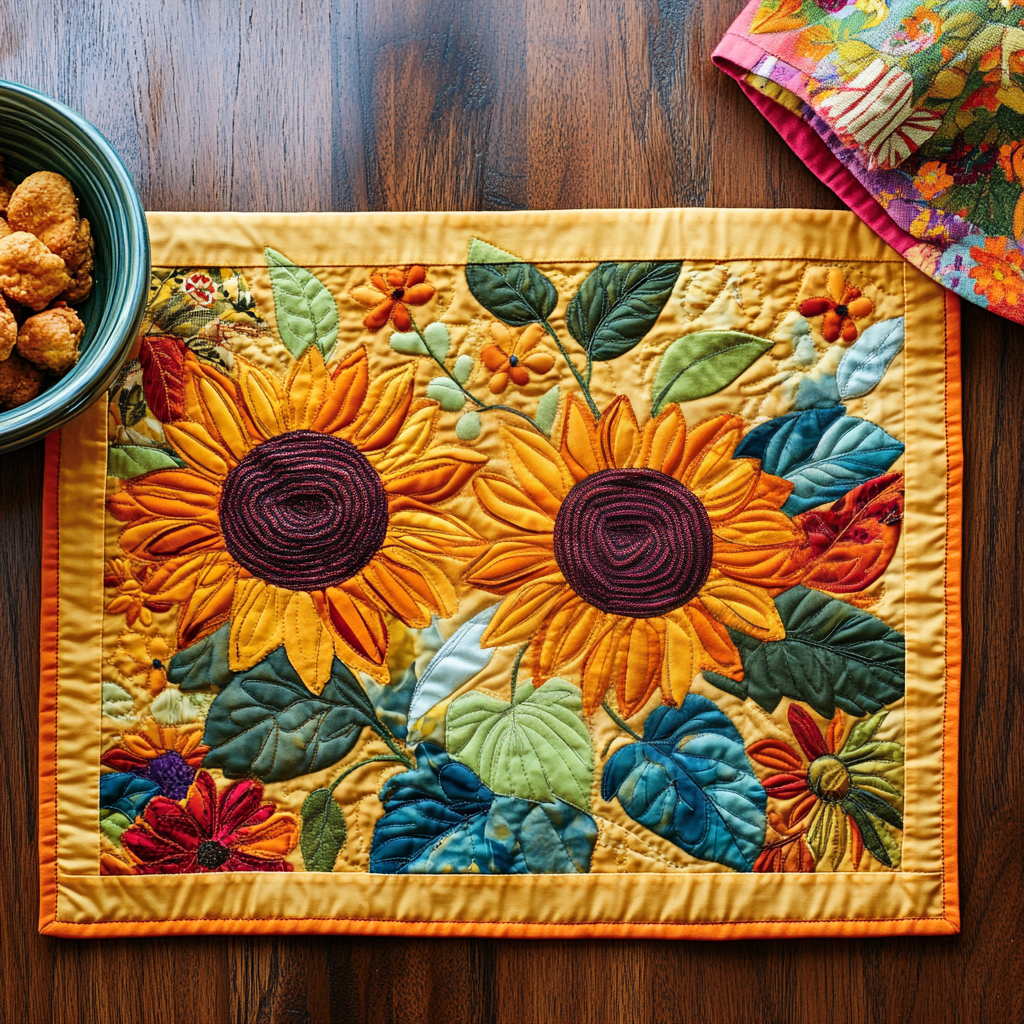 Nappe Matelassée de Tournesols Attachants NCU0VL400