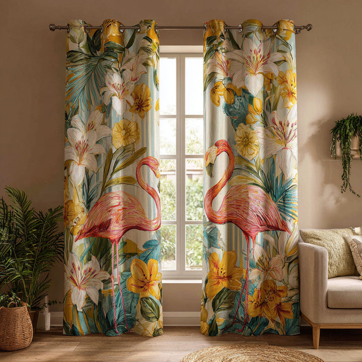Rideaux Matelassés Flamant Exotique NCU0HH1725