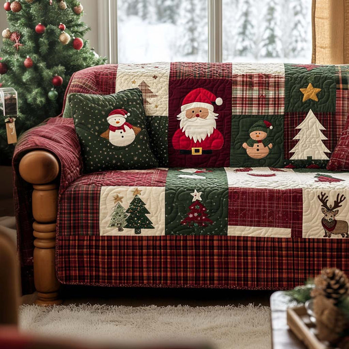 Housse de canapé matelassée de Noël