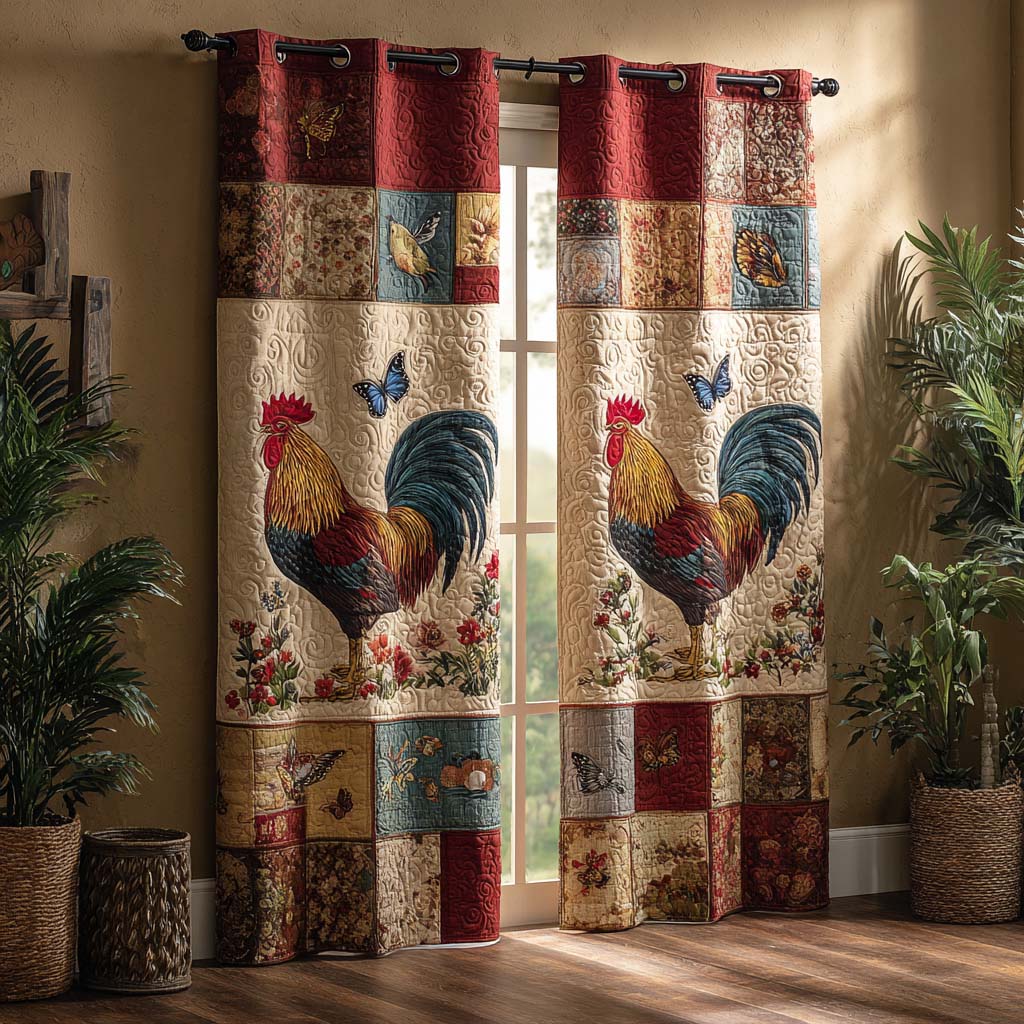Rideaux Matelassés en Poules de Ferme NCU0XD2106