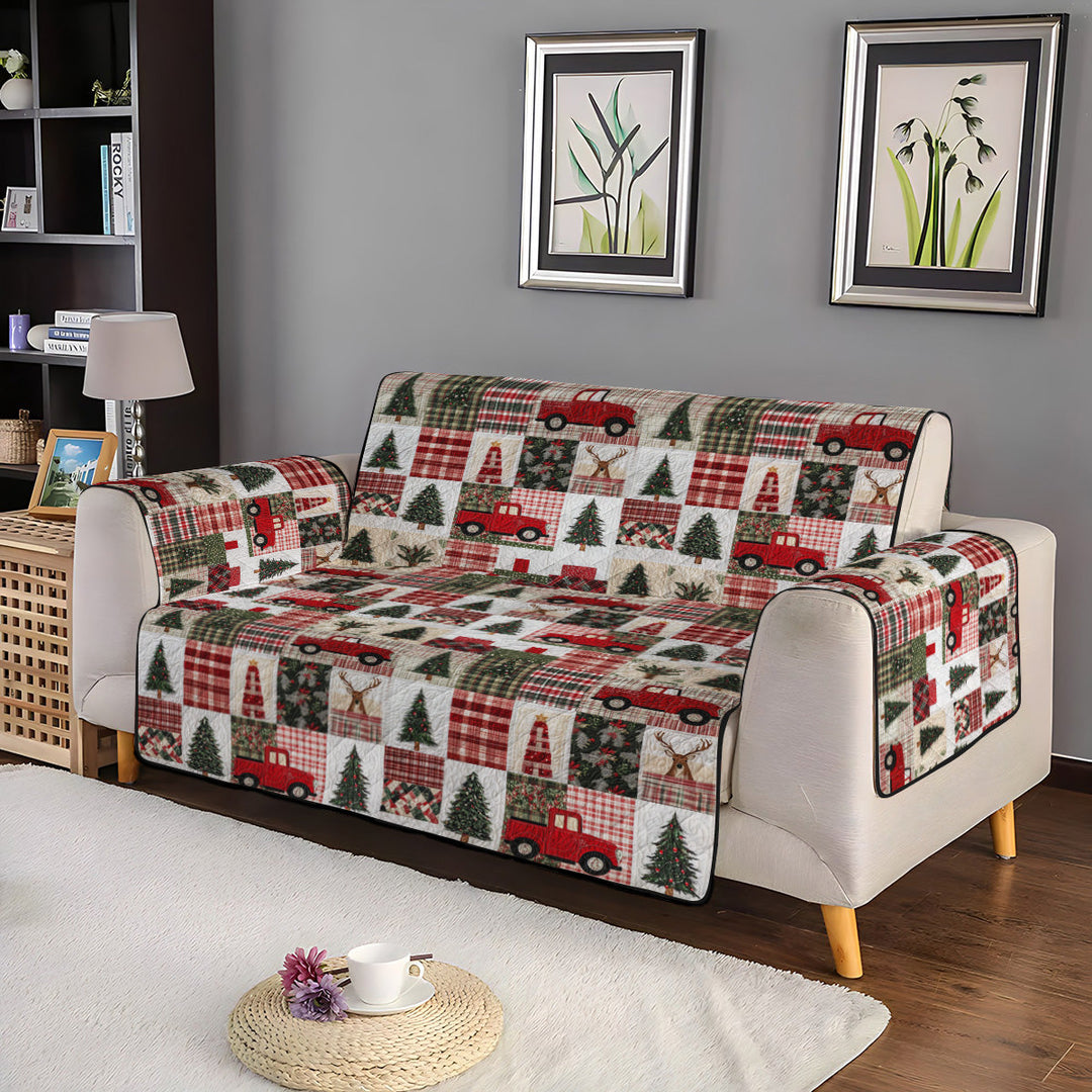Housse de canapé matelassée Festive Evergreen