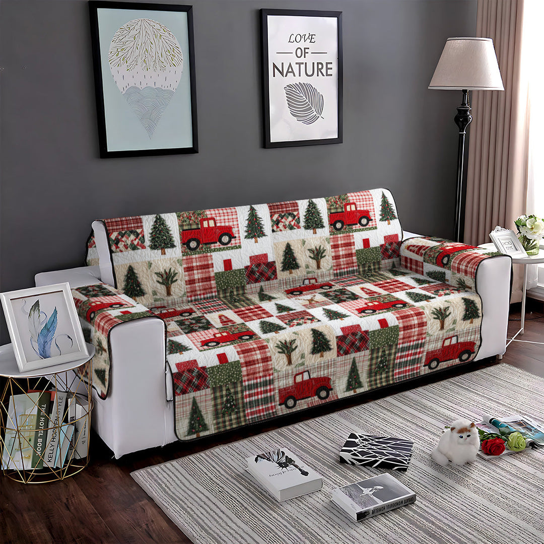 Housse de canapé matelassée Festive Evergreen