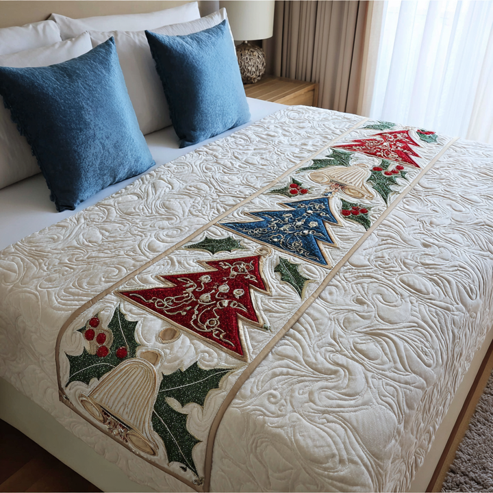 Couverture de lit matelassée avec ornements festifs