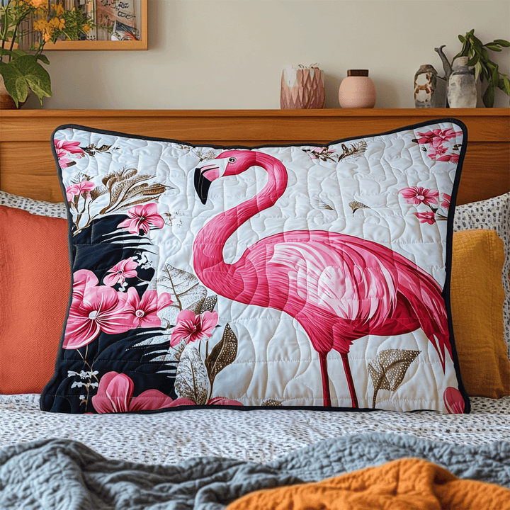 Housse de Coussin Matelassée Flamant Floral NCU0DV6348