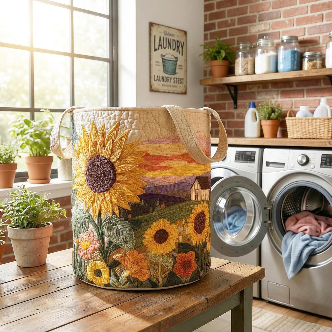 Panier à Linge Matelassé Rayonnant de Soleil NCU0NTD018