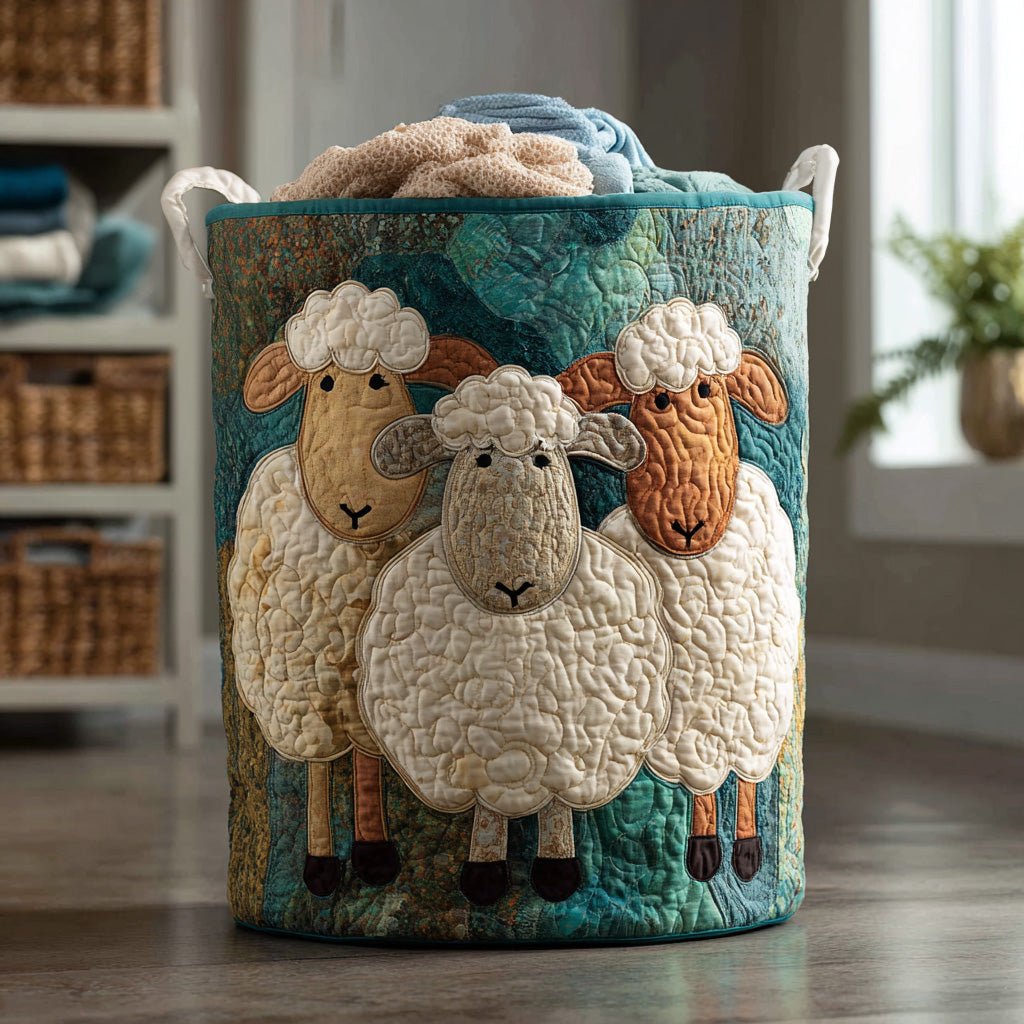 Panier à linge matelassé en forme de mouton NCU0QN029