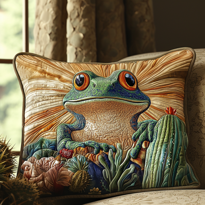 Housse de Coussin Matelassée Cactus Grenouille NCU0DV5711