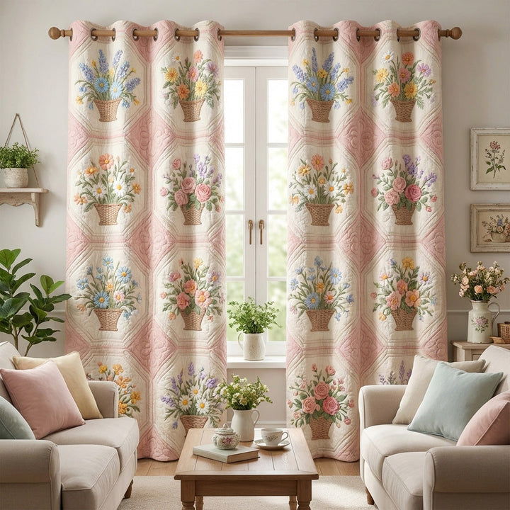 Rideaux Matelassés Bouquet de Jardin NCU0TV1765