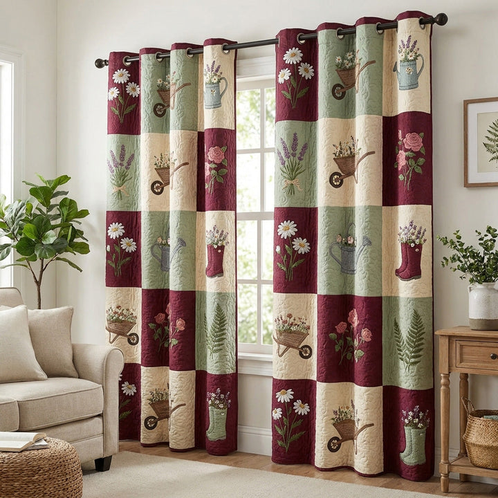 Rideaux Matelassés Patchwork de Jardin NCU0TV1769