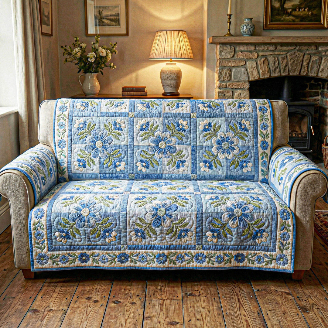 Housse de canapé matelassée Gentle Blooms