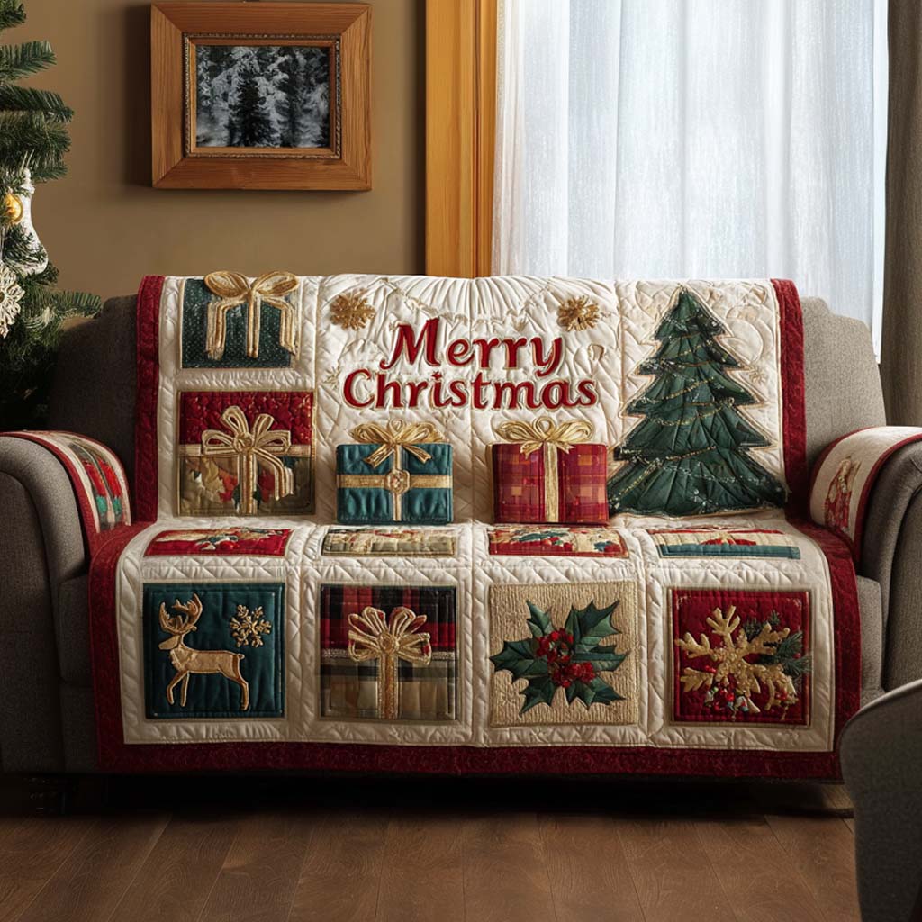 Housse de canapé matelassée de Noël