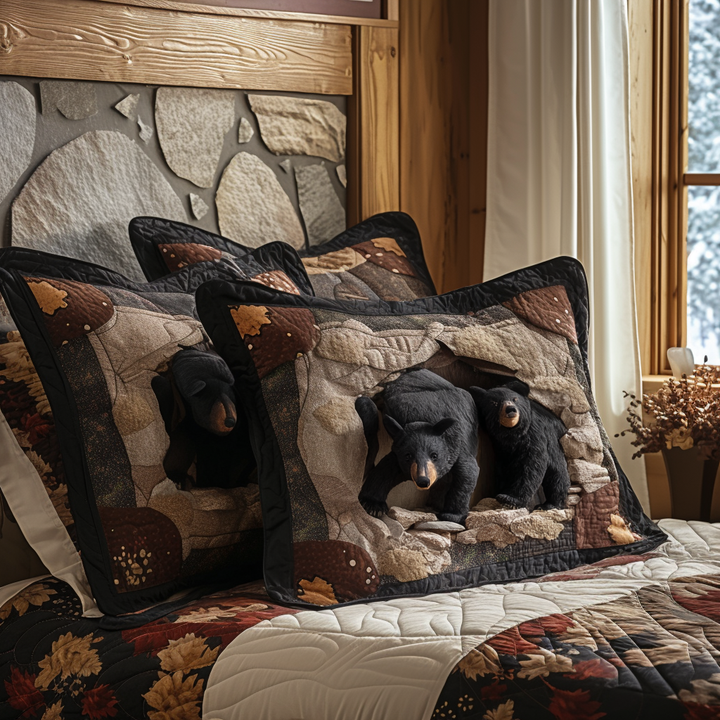 Housse de Coussin Matelassée Golden Pines Black Bear NCU0DV8010