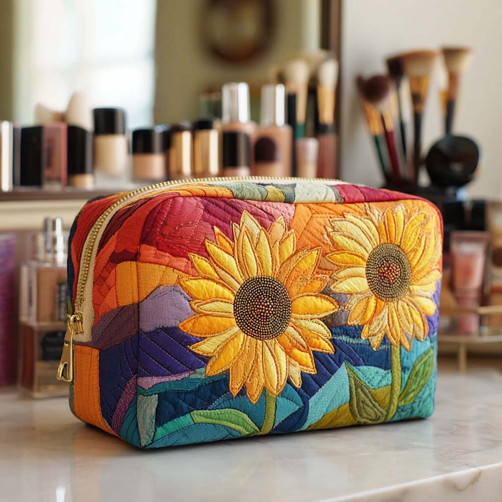 Trousse de Maquillage Matelassée Golden Bloom