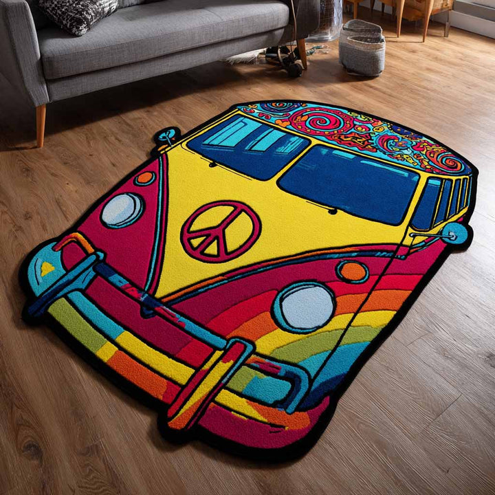 Tapis de sol en forme personnalisée Groovy Wheels NCU0XD2720