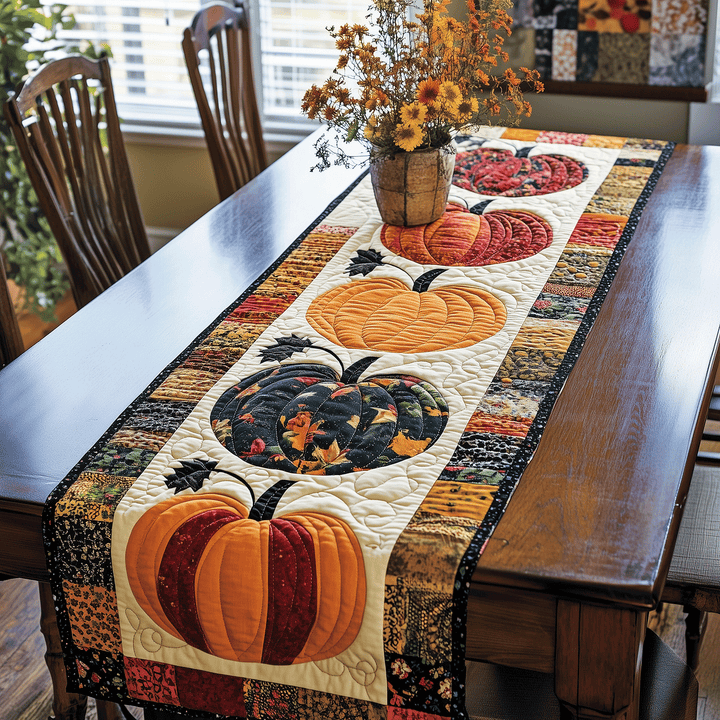 Nappe Quiltée de Récolte d'Halloween NCU0TH1727