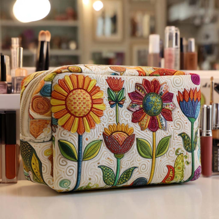 Trousse de maquillage matelassée Happy Bloom