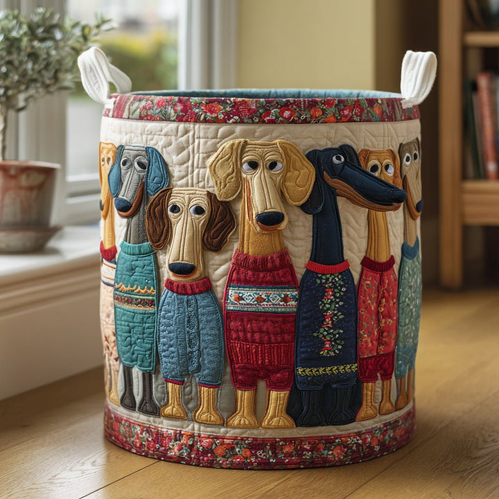 Panier à Linge Matelassé Happy Dachshunds NCU0DV1639