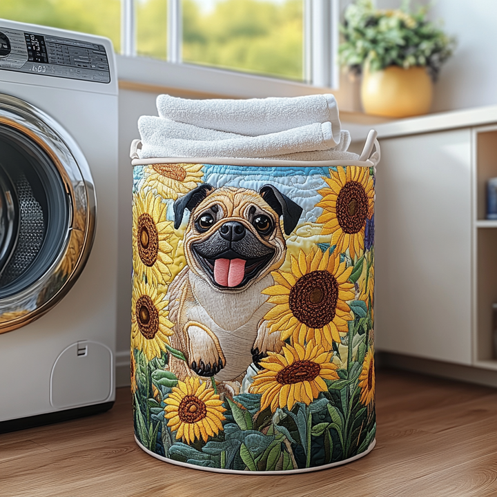 Panier à Linge Matelassé Pug Heureux NCU0DDK936