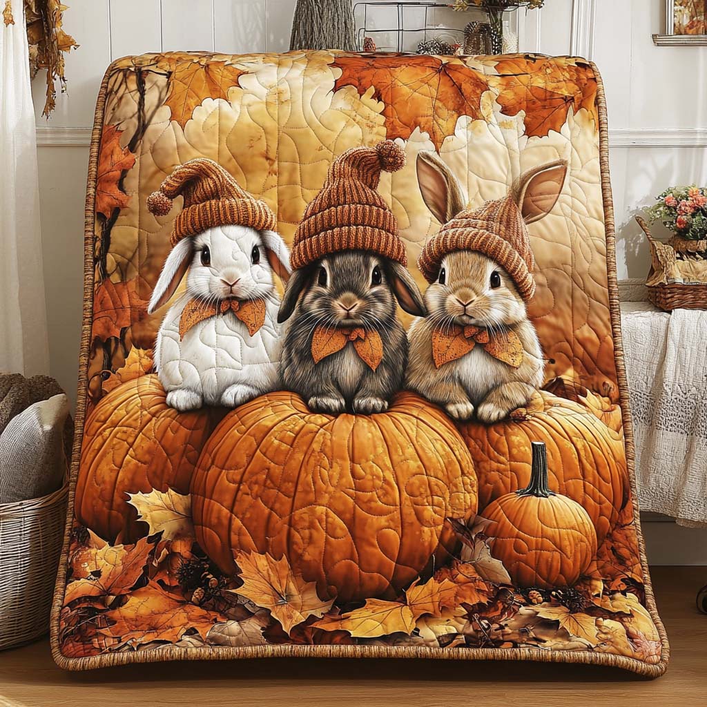 Harvest Bunny Time Quilted Blanket NCU0NT9340