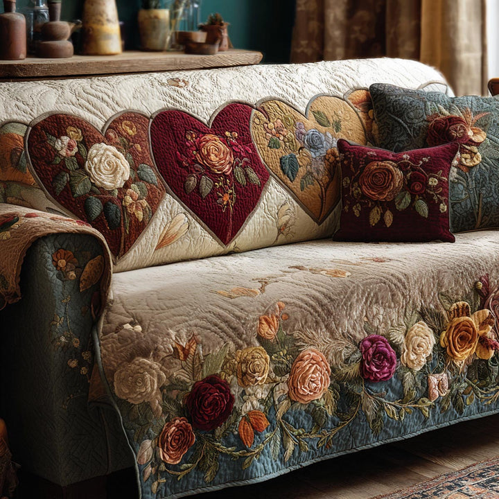 Housse de canapé matelassée Jardin de Cœur
