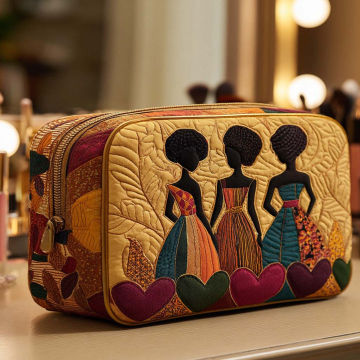 Trousse de Maquillage Matelassée Heart Sisters