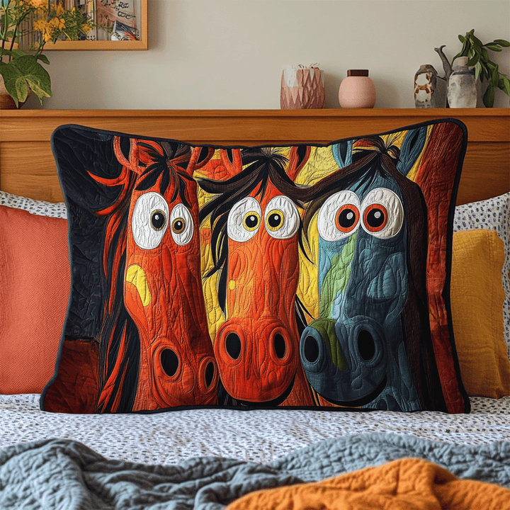 Housse de Coussin Matelassée de Cheval Hilarante NCU0DV5473