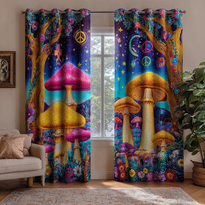 Rideaux Matelassés Cosmos Champignon Hippie NCU0HH1491