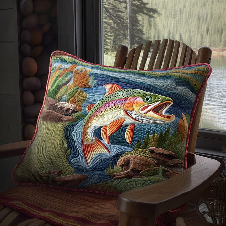 Housse de Coussin Matelassée Accro à la Truite NCU0PT6999