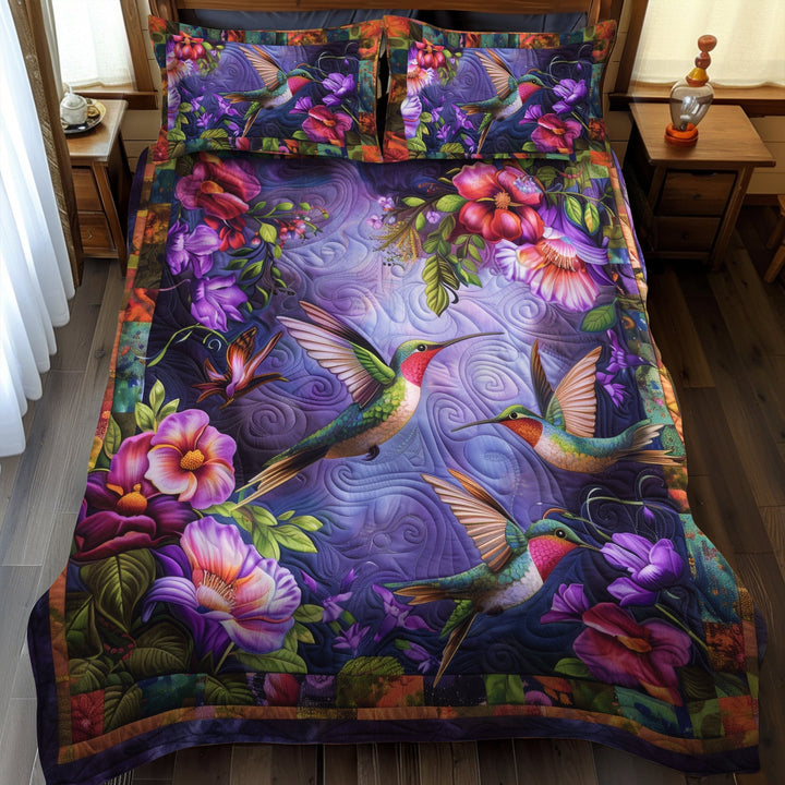 Ensemble de Literie Matelassé 3 Pièces Hummingbird Haven