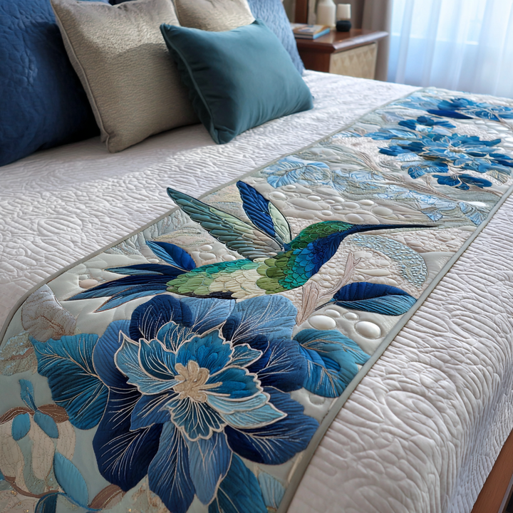Couverture de Lit Matelassée Hummingbird Bloom