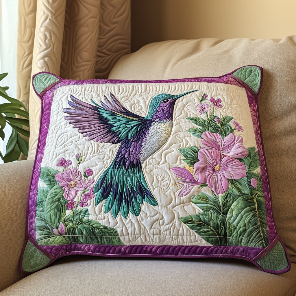 Taie d'oreiller en patchwork Hummingbird Glow NCU0DK7884
