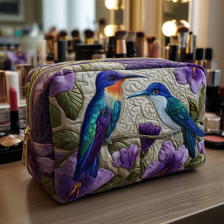 Trousse de maquillage matelassée Hummingbird Whisper