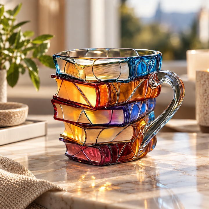 Tasse Unique en 3D Fait Main pour les Passionnés de Lecture