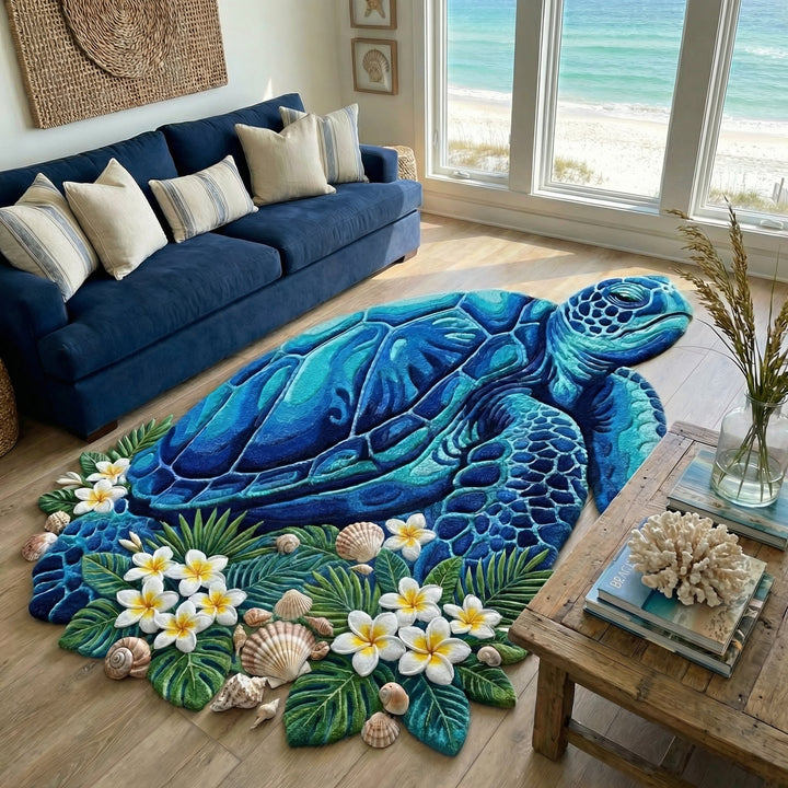 Tapis en forme de tortue d'île sur mesure NCU0DV9597