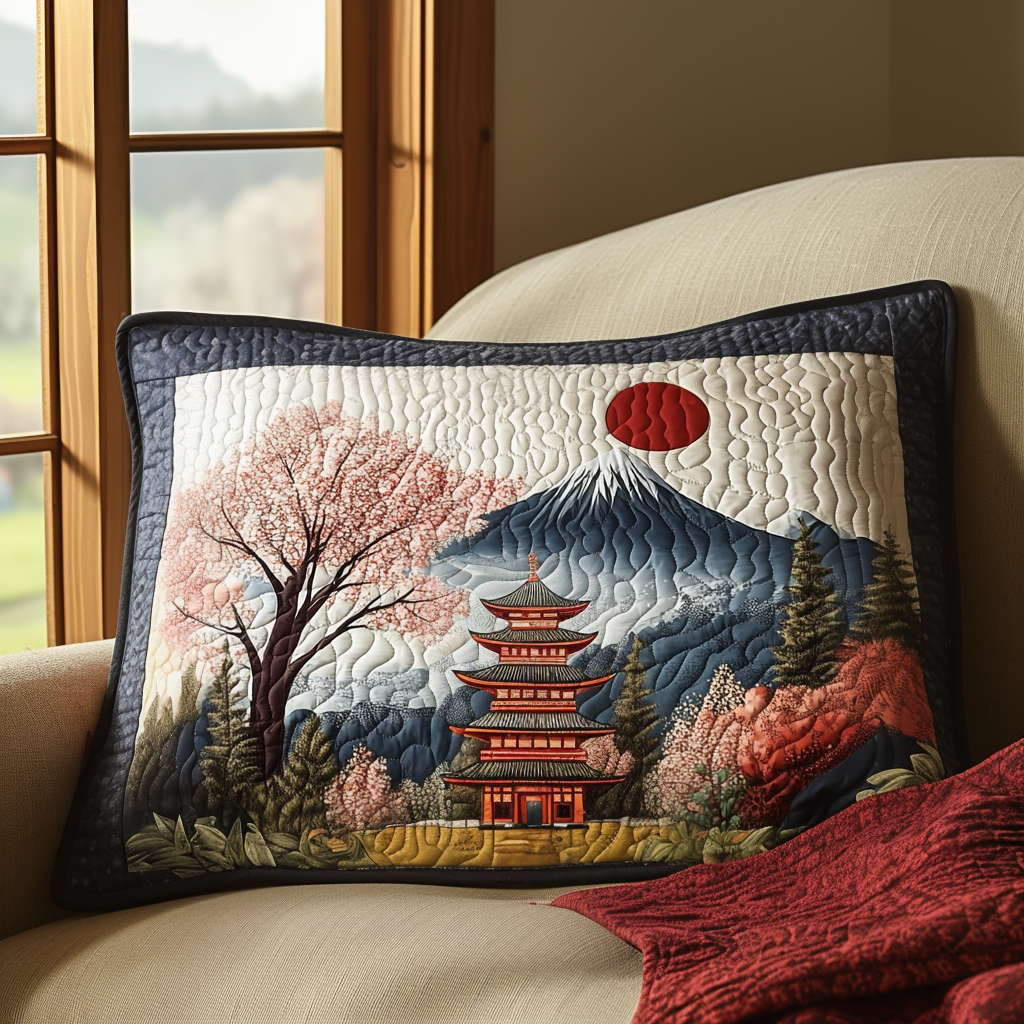 Housse de Coussin Matelassée Délice de Pagode Japonaise NCU0DV5746
