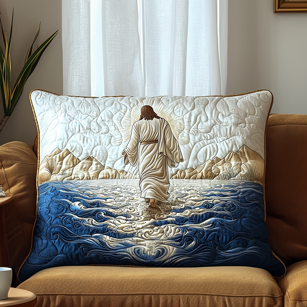 Housse de Coussin Matelassée Jésus Marchant Sur L'Eau NCU0DV6472