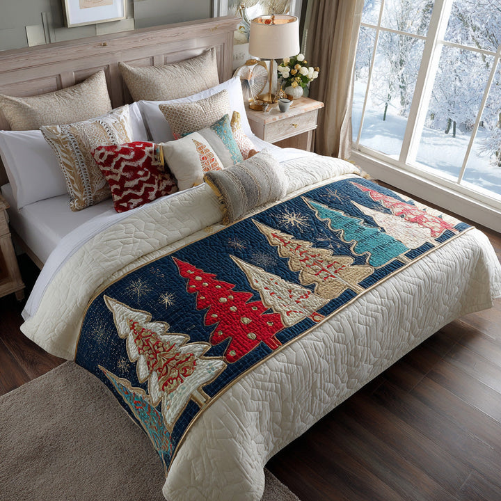 Couverture de Lit Matelassée en Arbre de Noël