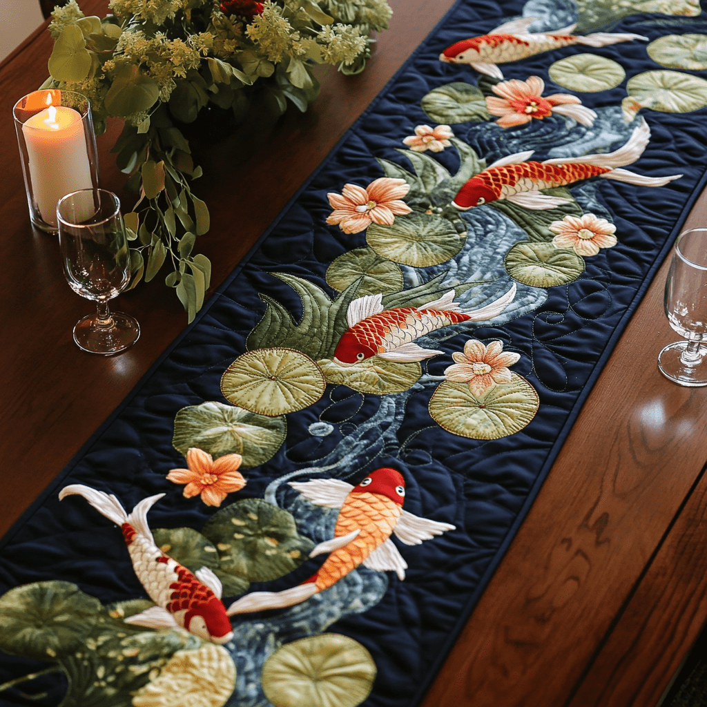 Chemin de Table Matelassé Koi Dreams NCU0VH5578