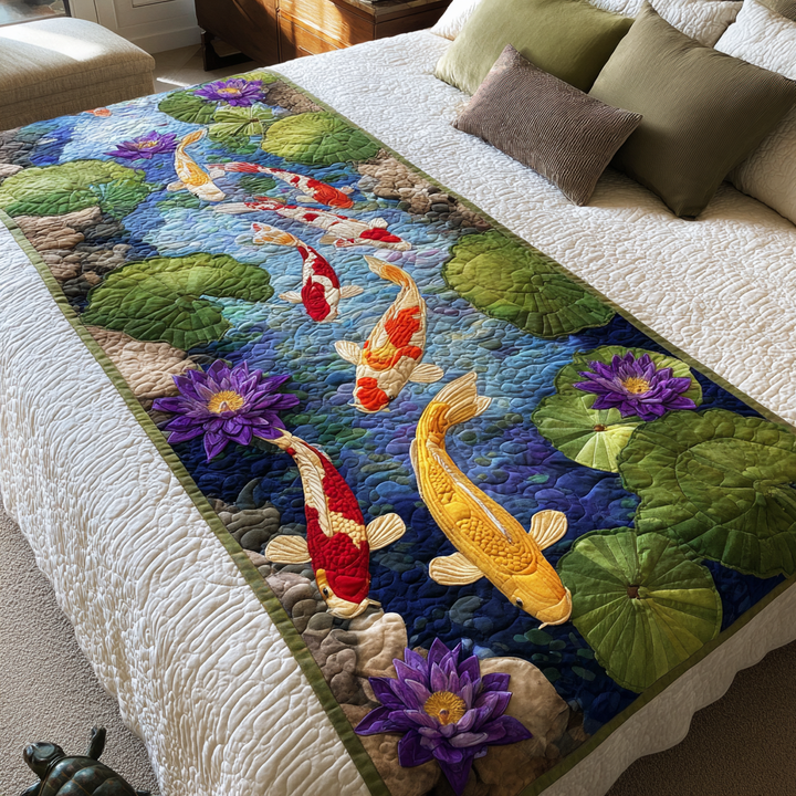 Couverture de Lit Matelassée Koi Flow