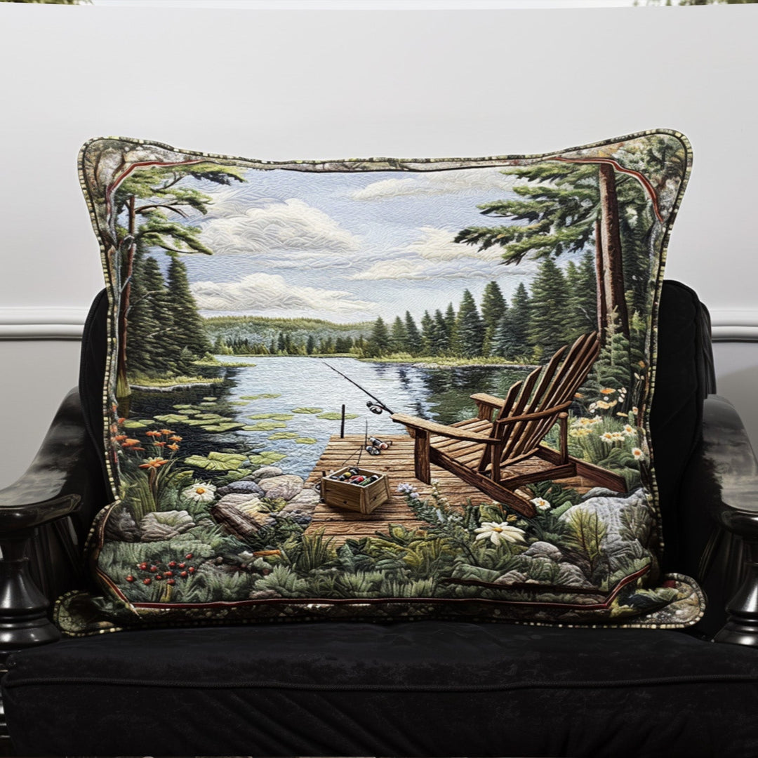 Housse de Coussin Matelassée Bord de Lac NCU0PT7366