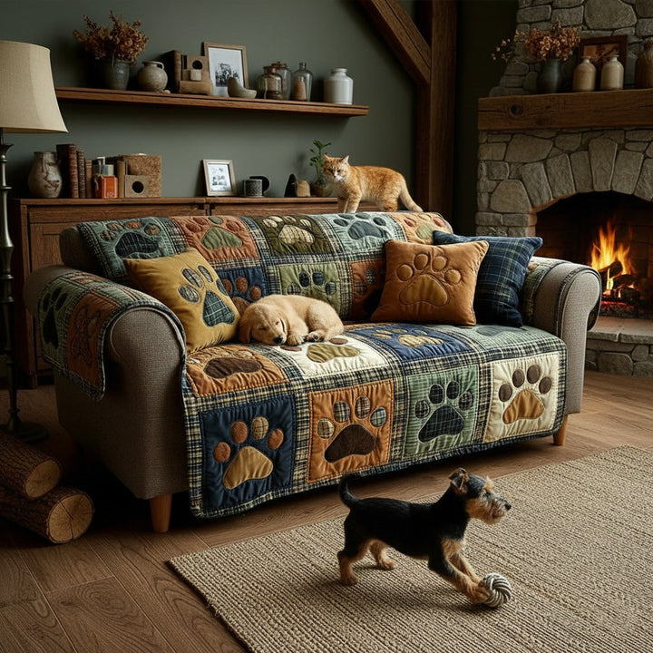 Housse de Canapé Matelassée Love Paw