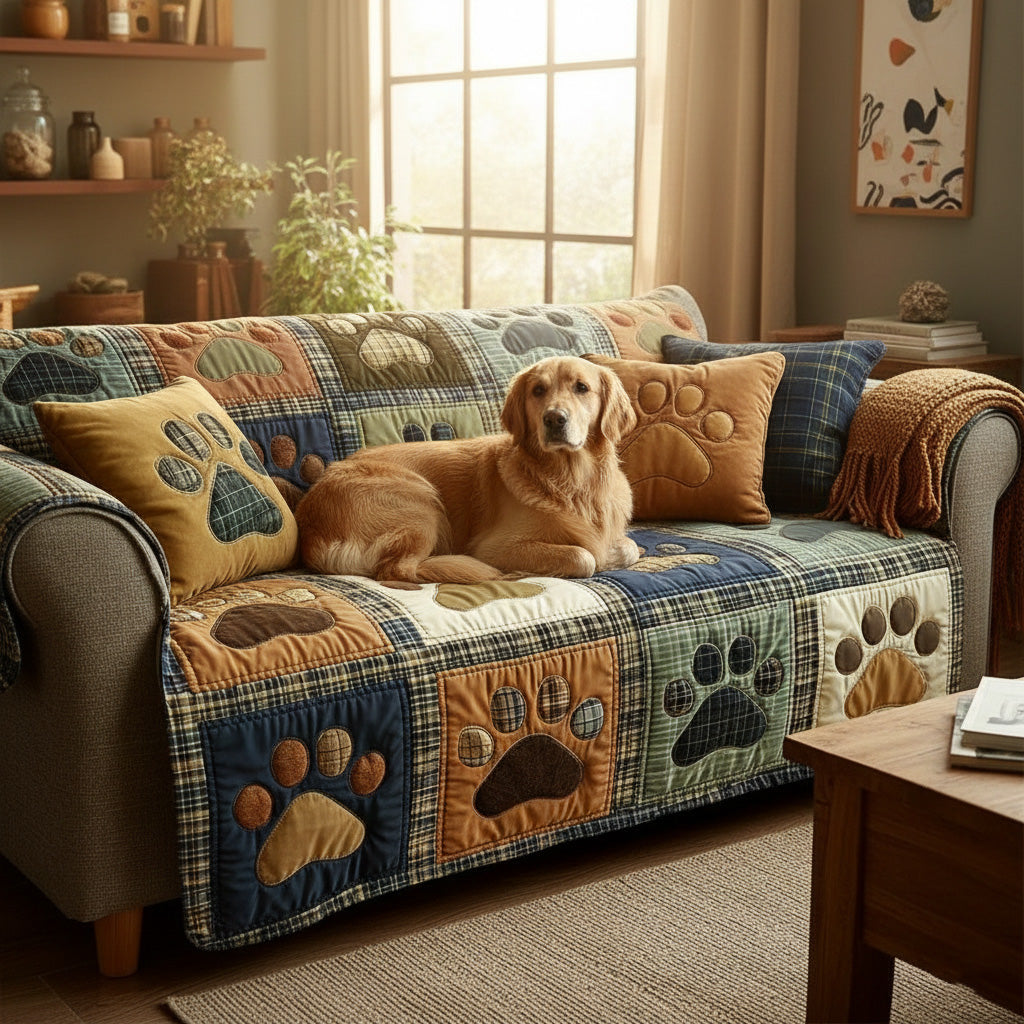 Housse de Canapé Matelassée Love Paw