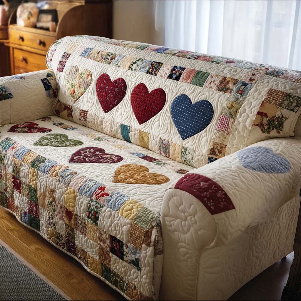 Housse de Canapé Matelassée au Motif Charmant