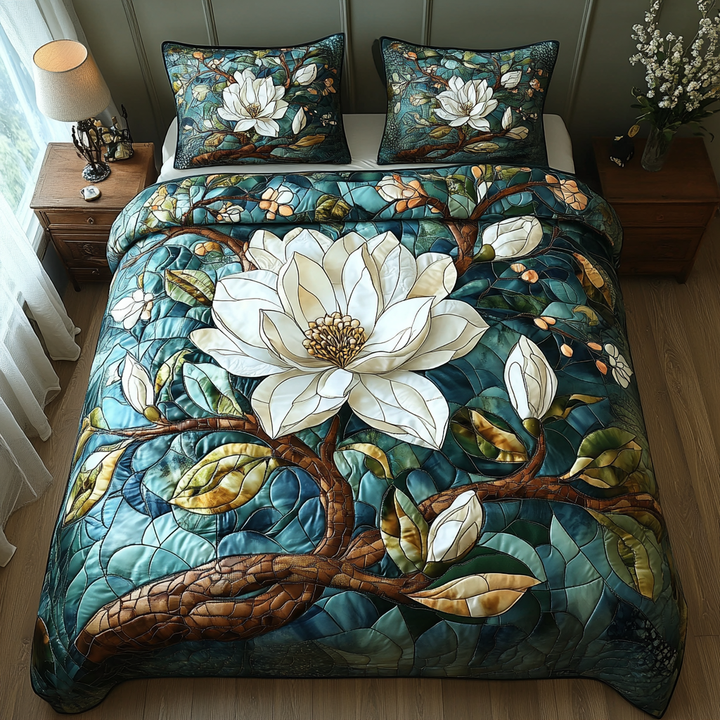 Ensemble de literie matelassé Magnolia 3 pièces