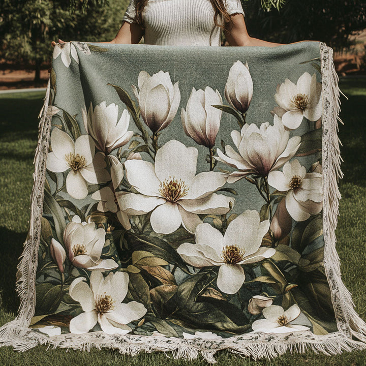 Couverture tissée en dentelle Magnolia