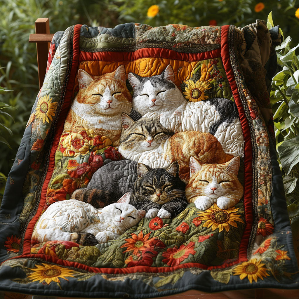 Meow Meadow Quilted Blanket NCU0PT7356