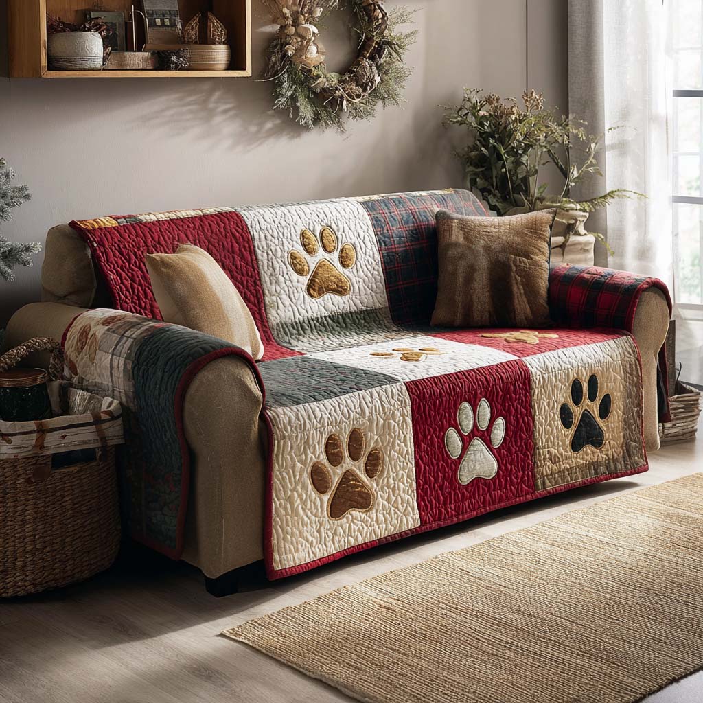 Housse de Canapé Matelassée Joyeux Pawmas
