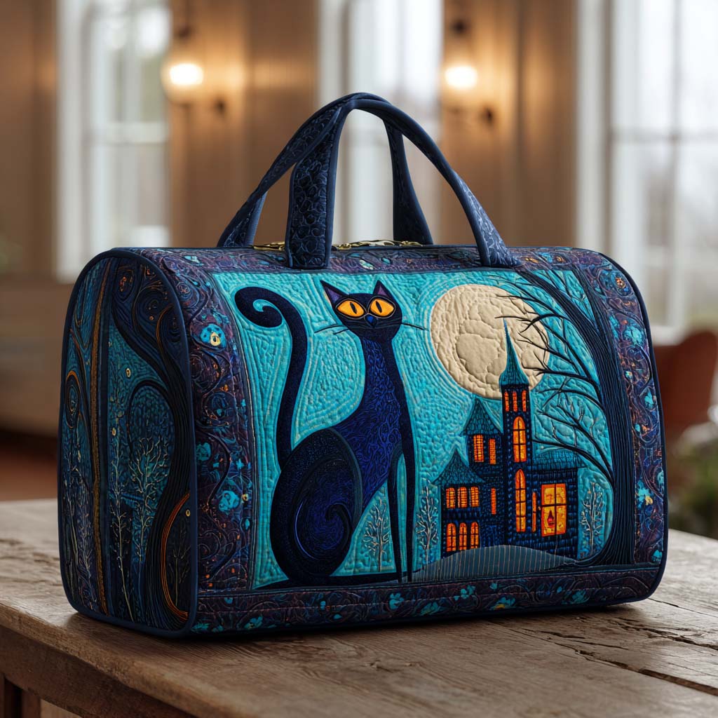 Sac de Voyage Matelassé Chats de Minuit